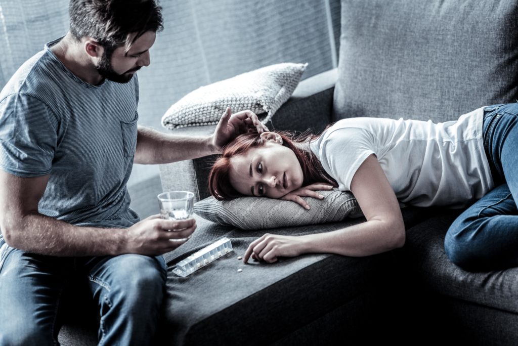 husband enabling wife’s addiction depicting codependency